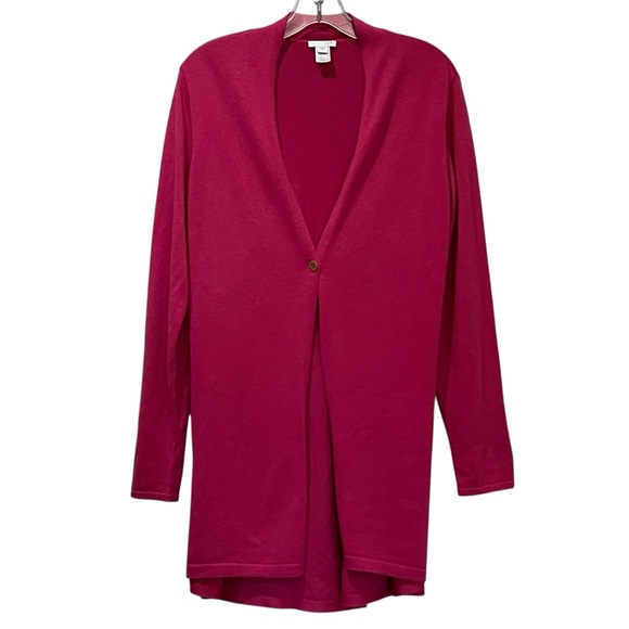 J. Jill Medium Pink Wool Blend Long Sleeve Single Button Cardigan Sweater R3 - Picture 1 of 4